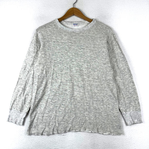 VTG 60s 70s Duofold Medium Distressed Two Layer Grey Thermal Long Sleeve Shirt - Picture 1 of 11